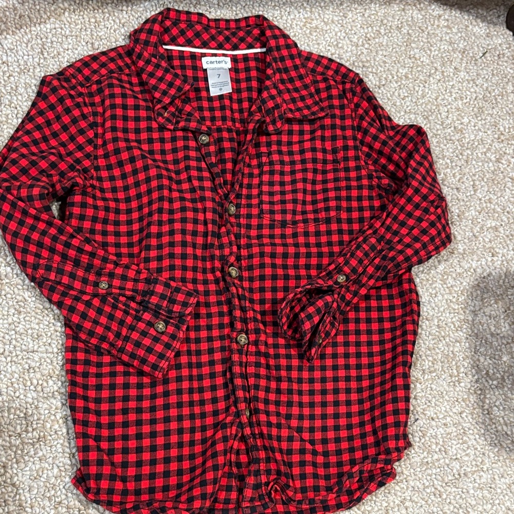 Carter's Red and Black Checkered Shirt